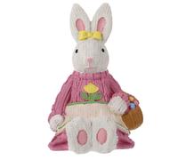 1pc Ornamento di coniglio pasquale Effetto tessitura Resina Decorazione della