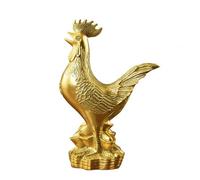 1PC Ottone Gallo Statuina Scultura Statua Alto Simulazione Arredo Casa 10cm
