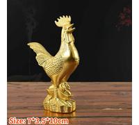 1PC Ottone Gallo Statuina Scultura Statua Alto Simulazione Arredo Casa 10cm