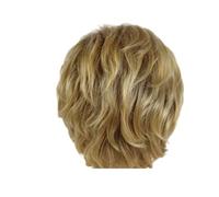 1pc parrucca bionda con frangia tagli di capelli corti sintetici parrucche mamma for le donne ricci ondulati naturali a strati colore biondo misto casuale