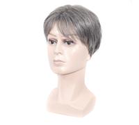 1Pc Parrucca corta grigio argento parrucca per capelli in fibra ad alta