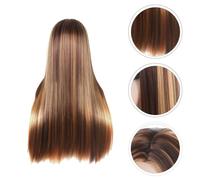 1pc parrucca dritta lunga da 1pc parrucca in oro marrone oro donna cosplay