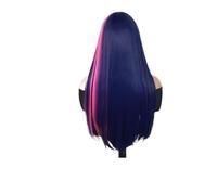 1pc parrucca sintetica Twilight Sparkle for le donne blu scuro viola parrucche lunghe capelli lisci con frangia Pony Cosplay Little Horse Costume