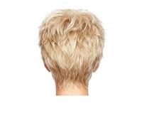 1pc parrucca sintetica voluminosa frangia laterale capelli corti sfumatura dorata berretto acrilico anche inclinato adatto da indossare ogni giorno for le donne