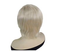 1pc Parrucche Anime Biondo Platino for Il Partito Cosplay Sintetico A Strati Capelli Corti Incontro Con Frangia Pastello for Le Donne Degli Uomini