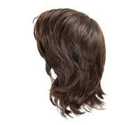 1pc Parrucche corte marroni for uomo Parrucca soffice anni '80 con frangia for la festa Uso quotidiano Uomo Dritto Fibra sintetica Cosplay Drag Queen