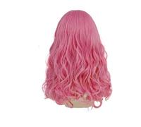 1pc parrucche sintetiche blu del costume for le donne ragazza bambini parrucca capelli lunghi ricci ondulati discendente cosplay anime film drag queen(Pink)