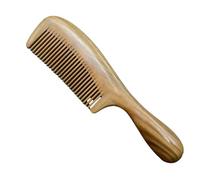 1pc pettine for capelli in ebano verde naturale spazzola for da massaggio a denti larghi 18,5 cm for con manico a tamburo riccio for le donne per tutti i tipi di styling(18CM-narrow tooth)