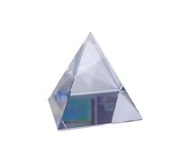 1Pc Piramide di cristallo trasparente Poliedro Prims Arcobaleno Decorazione in vetro Ornamenti magici for la casa da tavolo(80mm)