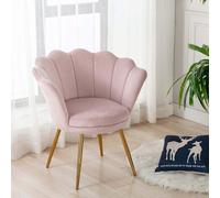1PC Poltrona in Velluto Poltrona Coquillage con Pieds Doré, Poltrona Chambre Comoda Chaise Relax pour Salon/Chambre, sedia da toeletta Concezione unica: Adotta il design unico della cornice, l'aggrazi