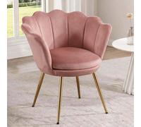 1PC Poltrona in Velluto Poltrona Coquillage con Pieds Doré, Poltrona Chambre Comoda Chaise Relax pour Salon/Chambre, sedia da toeletta Concezione unica: Adotta il design unico della cornice, l'aggrazi
