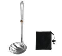 1Pc Portatile In Acciaio Inox Outdoor Stoviglie Campeggio Pieghevole Cucchiaio Zuppa Mestolo Utensili da Cucina con Manico Pieghevole Zuppa Pieghevole Utensili Da Cucina Portatile