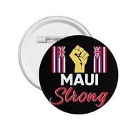 1pc Pregate per Maui Hawaii Spille per bottoni Maui Hawaii Spilla per bottoni forte God Bless Hawaii Spilla I Stand con Hawaii Distintivo rotondo per abbigliamento Borsa Cappello Accessori