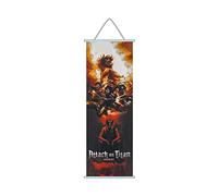 1pc Premium Wall Art Hanging Poster,Attack On Titan Canvas Painting con Scroll Wood Hanger Decor per gli amanti degli anime (style2)