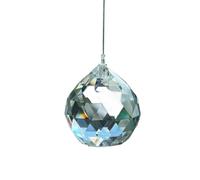 1Pc Prisma a sfera di cristallo trasparente 30x35x35mm Acchiappasole Ciondolo arcobaleno, Prisma di cristallo appeso, Ciondolo prisma di perline di illuminazione
