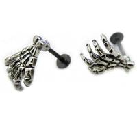 1Pc Punk Gotico Cranio Teschio Orecchio Cartilagine Helicite Orecchini per Uomo Donna Body Piercing Gioielli Lavorazione Moda