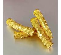 1PC Pure 999 24K Oro Giallo Fiore di Loto Ciondolo Tubolare Curvo 0.49-0.53g