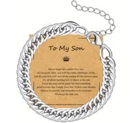 1pc Regalo per a Scuola/Regalo per il Ringraziamento/Regalo di Laurea/Regalo di Compleanno, Bracciale in Acciaio per Figlio Papà, Regali di Compleanno per Figlio, Un Regalo Unico per Figlio