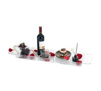 1PC Retractable Bathtub Rack - Space-Saving Bathroom Organizer With Adjustable Shower Tray, Bucket Holder, And Board - Durable