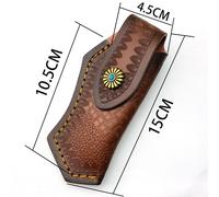 1PC Retro Piccolo Fodero In Pelle Per Coltelli Pieghevoli Tasca Custodia Marrone