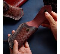 1PC Rétro Vacchetta Pelle Tasca Pieghevole Coltello Guaina Intaglio Cover