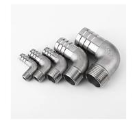 1PC Right Angle Pagoda Elbow 90 Degrees 1/4" BSPT Male x Hosetail Barb 8mm Connector 304 Stainless Steel