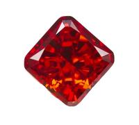 1Pc Rosso Quadrato Radiante Crushed Ice 4K Taglio Cubic Zirconia Pietra Sciolta Per Gioielli Moderni E Pendenti, 5x5mm, Moissanite