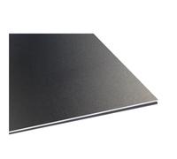 1pc Sand Blasted Brushed Satin Aluminum Engraving Blanks 1mm Thick 100x100mm Anodized Aluminum Sheet for Business Cards(Brilliant black)