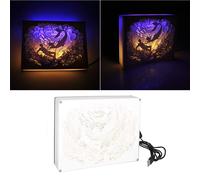 1pc Shadow Paper Sculptures Light Mermaid Paper-cut 3D Night Light for Home