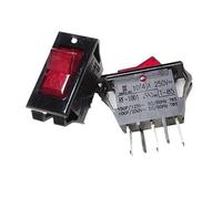 1pc Ship type switch become warped plate switch 10A/250V RF-1001 Three feet red Controls Switches