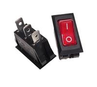 1PC ship type switch R-2-110-CPL-BR three-pin on/off red light rocker switch 32 * 16.5mm