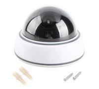 1Pc Simulazione Telecamera Finta Telecamera di Sicurezza a Cupola con Luce Rossa Lampeggiante (Bianco)