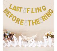 1PC Single Party Letter Pull Flag Bachelor Party Paper Banner Bunting