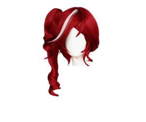 1pc sintetico corto dritto vino rosso bob media lunghezza riccia con riflessi biondi anime for parrucca cosplay frangia coda di cavallo estensione