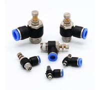 1PC SL 4 6 8 10 12mm Connessione Veloce Raccordo Pneumatico M5 1/8 "1/4" 3/8 "1/2" BSP Valvola di Regolazione della Velocità dell'aria a farfalla(10mm Od Hose,1/8 Inch)