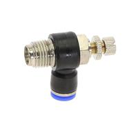 1PC SL" Regolatore di portata della velocità pneumatico Tipo L Tubo flessibile OD 4-12 mm 1/8" 1/4" 3/8" 1/2" BSP Maschio Valvola di limitazione del flusso d'aria del gas Raccordo rapido(8mm OD Hose,1