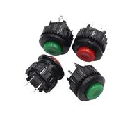 1PC Small round button Key switch DS-500 press open lockless self-reset hole 14mm green
