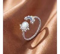 1pc Sole e Luna Brillano Insieme Anelli di Apertura per Le Donne Accessori Temperamentali e Versatili Signore Abbinamento Gioielli Decorazione Gioielli Belle Vita Quotidiana Incontri Decor