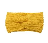 1pc Solid Color Headwrap Autumn Winter Knit Headband Ear Protection Warmer Sports Multi-functional Hair Accessories(Yellow)
