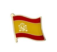 1Pc Spagna Flag Rever Pin, Spilla Badg Con Badg, Spilla Del Distintivo Spilla Della Bandiera Della Spagna Souvenir Accessorio Nazionale Novità Camicia Cravatta Zaini Decor, Giallo, Come Mostrato