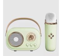 (1pc Speaker, Green) Bluetooth Speaker With 1-2 Wireless Microphone Support Karaoke TF Card FM Play HIFI Bass Handsfree Call Children's Birthday Gift