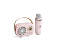 (1pc Speaker, Pink) Bluetooth Speaker With 1-2 Wireless Microphone Support Karaoke TF Card FM Play HIFI Bass Handsfree Call Children's Birthday Gift