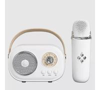 (1pc Speaker, White) Bluetooth Speaker With 1-2 Wireless Microphone Support Karaoke TF Card FM Play HIFI Bass Handsfree Call Children's Birthday Gift