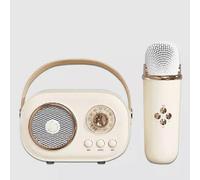 (1pc Speaker, Yellow) Bluetooth Speaker With 1-2 Wireless Microphone Support Karaoke TF Card FM Play HIFI Bass Handsfree Call Children's Birthday Gift