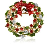 1Pc Spilla di Natale Spille Ghirlanda Fiore All'occhiello Spilli del Risvolto Corona di Natale Spille in Lega per Il Panno Sciarpa del Collare Spille per Unisex Fashion Professionals