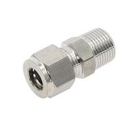 1PC SS 304 Connettore a compressione a doppia ghiera in acciaio inossidabile 6mm 8mm 10mm 12mm Tubo a 1/8 "1/4" 3/8 "1/2" Raccordo maschio NPT (Color : 3mm OD Tube, Size : 3/8")