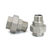 1pc Stainless Steel 304 BSPT 1/2" Male To Female Threaded Union Cast Live Connection Pipe Fitting