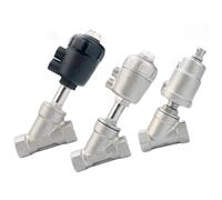 1pc Stainless Steel Pneumatic Angle Seat Valve - 1/4"-2" BSPT,PTFE Seal for Steam, Gas, Oil,Water Control