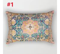 1PC Stampa Floreale Federa Cuscino Rettangolare Etnico Cuscino Cover Arredo Casa