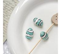 1Pc Stripe Dipinto Carino Piccolo Pesce Perline Charms Ceramica Distanziatore Perline sfuse per la creazione di gioielli fai da te
